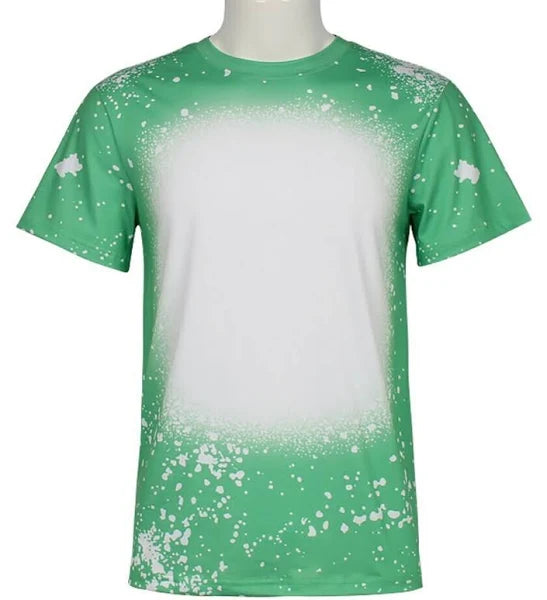 GREEN SUBLIMATION BLEACHED T-SHIRT