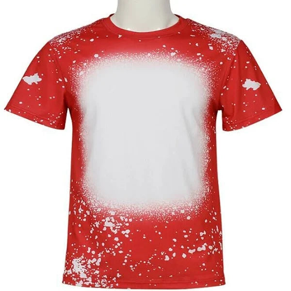 RED SUBLIMATION BLEACHED T-SHIRT