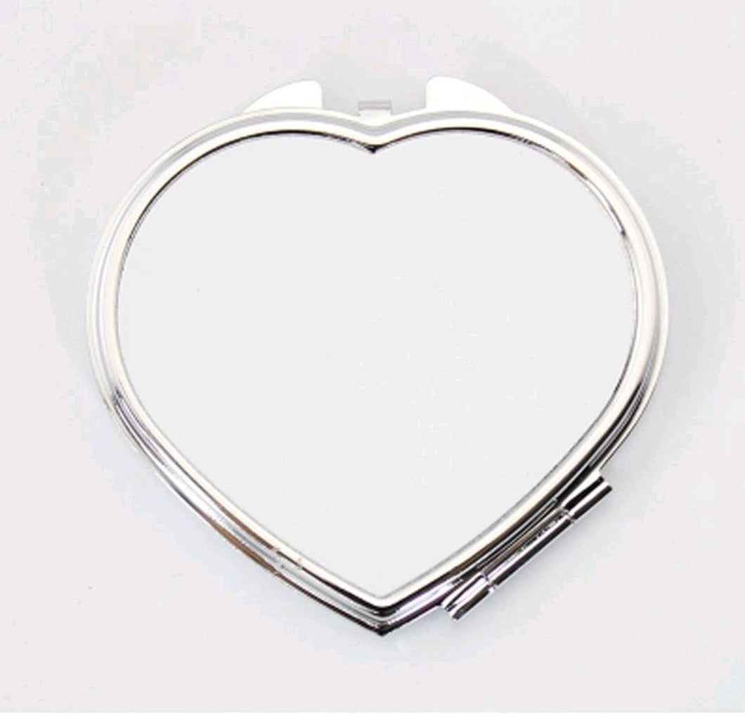 Copy of White sublimation blank cosmetic mirror stainless steel heart